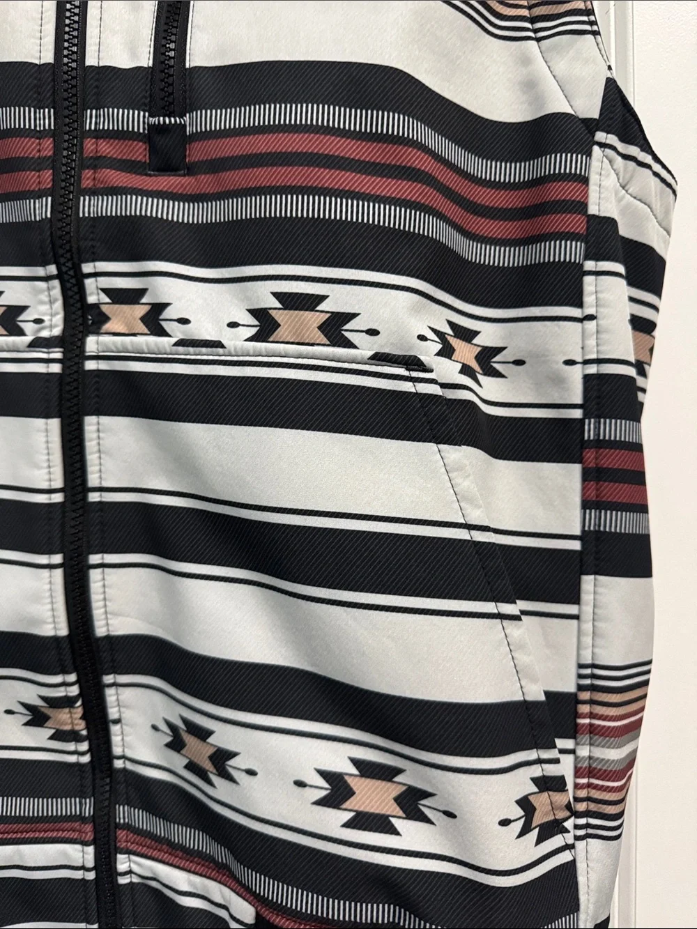 Cinch Black, White & Rust Striped Aztec Vest
